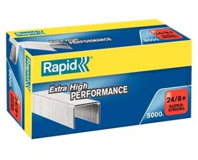 Rapid Super Strong Caja de 5000 Grapas 24/8+ - Hasta 50 Hojas - Alambre Galvanizado Superreforzado - Patilla de 8,5mm
