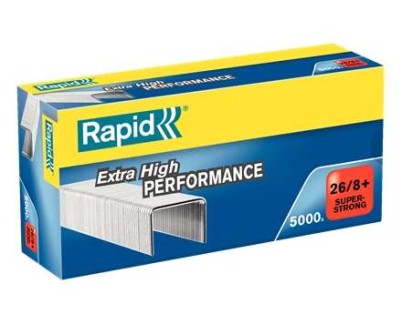 Rapid Super Strong Caja de 5000 Grapas 26/8+ - Hasta 50 Hojas - Alambre Galvanizado Superreforzado - Patilla de 8,5mm