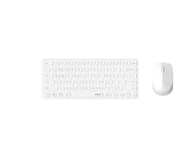 Rapoo 9010M Pack Teclado Compacto + Raton Inalambricos - Bluetooth y 2.4GHz -  Raton 2400 DPI - Autonomia hasta 12 Meses - Color Blanco