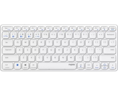 Rapoo E9600M Teclado Compacto Ultafino Inalambrico - Bluetooth y 2.4GHz - Base de Aluminio - Bateria Recargable Ecologica - Color Gris