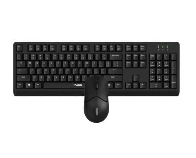 Rapoo X1500 Pack Teclado + Raton Inalambricos - 2.4GHz -  Raton 1200 DPI - Autonomia hasta 12 Meses - Color Negro
