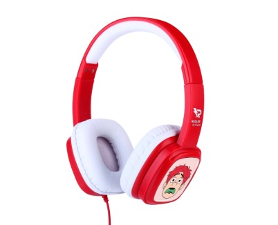 Redlox by Chuster Color Auriculares con Cable de 1m - Altavoz 30mm - 32Ohm - Sensibilidad 85dB - Conector Jack 3.5mm - Personalizable con Tarjetas - Color Rojo y Blanco