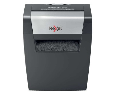 Rexel Momentum X406 Destructora Papel Corte Confeti P-4 - Destruye hasta 7 Hojas a la Vez - Capacidad de la Papelera 15L - Color Gris/Plata