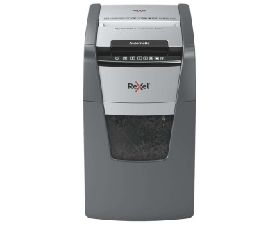 Rexel Optimum AutoFeed 130X Destructora Automatica de Corte en Particulas P-4 - Autoalimentacion 130 Hojas, Manual 8 Hojas - Papelera de 44L - Anti Atasco