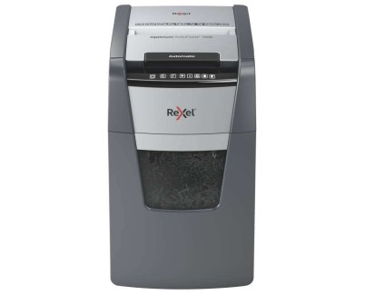 Rexel Optimum Autofeed 150X Destructora Automatica de Corte en Particulas P-4 - Autolimentacion de 150 Hojas, Manual de 8 Hojas - Papelera de 44L - Tecnologia Anti Atascos - Color Gris