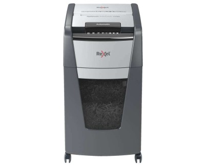 Rexel Optimum Autofeed 225M Destructora Automatica Microcorte P-5 - Autoalimentacion 225 Hojas y Manual 8 Hojas - Capacidad de la Papelera 60L - Color Gris/Plata