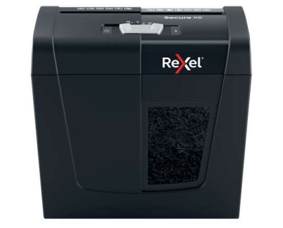 Rexel Secure X6 Destructora de Papel Manual Corte en Particulas P-4 - Destruye hasta 6 Hojas a la Vez - Capacidad de la Papelera 10L - Color Negro