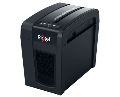 Rexel Secure X6-SL Whisper-Shred Destructora de Papel Manual Corte en Particulas P-4 - Destruye hasta 6 Hojas a la Vez - Tecnologia de Bajo Ruido Whisper-Shred ? - Capacidad de la Papelera 10L - Color Negro