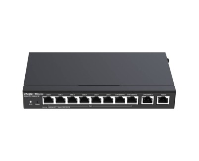 Ruijie RG-EG310GH-P-E Router de Sobremesa - 10 Puertos - 8x PoE+ 110W - 1.5Gbps - Capacidad hasta 300 Usuarios - Gestion en la Nube - Color Negro
