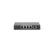 Ruijie RG-ES205GC-P Switch de Sobremesa - 5 Puertos - Velocidad hasta 1Gbps - PoE hasta 54W - Carcasa de Acero - Gestion Inteligente - Color Negro