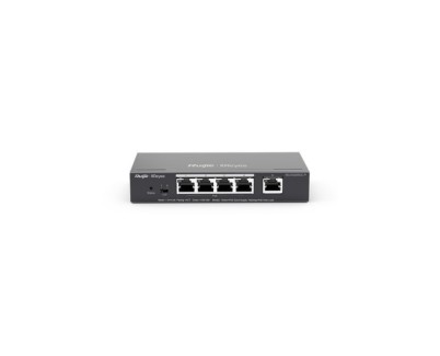 Ruijie RG-ES205GC-P Switch de Sobremesa - 5 Puertos - Velocidad hasta 1Gbps - PoE hasta 54W - Carcasa de Acero - Gestion Inteligente - Color Negro