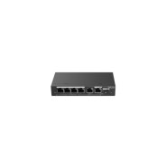 Ruijie RG-ES206GS-P Switch de Sobremesa - 6 Puertos - Velocidad hasta 1Gbps - Rj45/SFP Combo hasta 1Gbps - PoE/PoE+ hasta 54W - Carcasa de Acero Gestion Inteligente - Color Negro