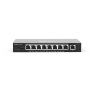 Ruijie RG-ES209GC-P Switch de Sobremesa - 9 Puertos - Velocidad hasta 1Gbps - PoE/PoE+ hasta 120W - Carcasa de Acero - Gestion Inteligente - Color Negro