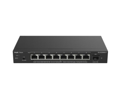Ruijie RG-ES209MG-P Switch - 8 Puertos Ethernet hasta 2.5Gbps - 1x SFP+ hasta 10Gbps - PoE/PoE+ hasta 120W - Gestionado en la Nube - Color Negro