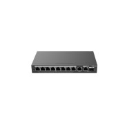 Ruijie RG-ES210GS-P Switch de Sobremesa - 8 Puertos Ethernet 1Gbps - 1X Uplink 1Gbps - 1X Rj45/SFP Combo hasta 1Gbps - PoE/PoE+ hasta 120W - Carcasa de Acero - Gestion Inteligente - Color Negro