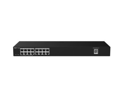 Ruijie RG-ES216GC-V2 Switch - Montaje en Rack 1U - 16 Puertos - Velocidad hasta 1Gbps - Color Negro