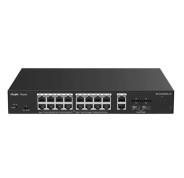 Ruijie RG-ES220GS-LP Switch - 18 Puertos Ethernet hasta 1Gbps - 2x SFP 1Gbps - PoE/PoE+ hasta 130W - Gestionado en la Nube - Color Negro