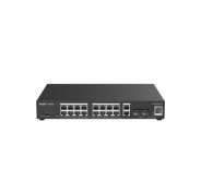 Ruijie RG-ES220GS-P Switch de Sobremesa - 18 Puertos Ethernet hasta 1Gbps - 2x SFP 1Gbps - PoE/PoE+ hasta 250W - Carcasa de Acero - Gestion Inteligente - Color Negro