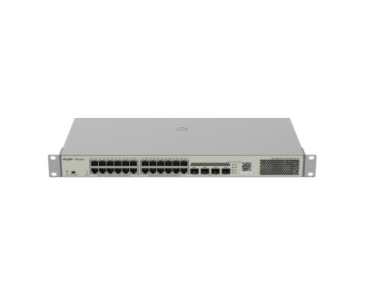Ruijie RG-NBS3100-24GT4SFP-P-V2 Switch Gestionado en Capa 2 - Montaje en Rack 1U - 24 Puertos Ethernet hasta 1Gbps - 4x SFP 1Gbps - PoE/PoE+ hasta 370W - Color Acero