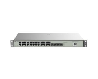 Ruijie RG-NBS3100-24GT4SFP-V2 Switch Gestionado - Montaje en Rack 1U - 24 Puertos Ethernet hasta 1Gbps - 4x SFP hasta 1Gbps - Color Acero