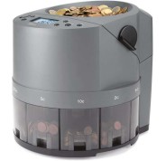 Safescan 1450 Eur Contadora y Clasificadora Automatica de Monedas - Cuenta y Clasifica 500 Monedas por Minuto - Funcion de Impresion - Capacidad de la Tolva de hasta 1.000 Monedas