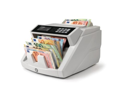 Safescan 2465-S Contadora de Billetes - Puede Contar Billetes de Euro Mezclados - Capacidad hasta 300 Billetes - 1000 Billetes por Minuto - Deteccion de Billetes Falsos