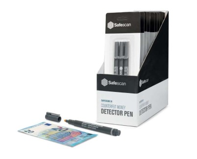 Safescan 30 Blister con 3 Boligrafos Detectores de Billetes Falsos - Verificacion en 2 Segundos - Tinta con Base de Yodo