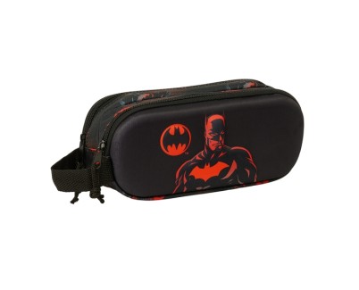 Safta Batman Estuche Portatodo 3D - 2 Compartimentos - Asa de Mano - 21x8x6cm - Color Negro