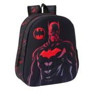 Safta Batman Mochila 3D - Asa de Mano - Portabotellas Lateral - 27x33x10cm - Color Negro