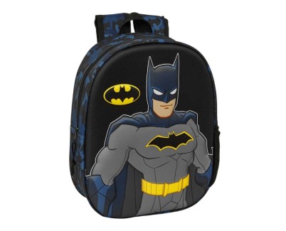 Safta Batman Mochila 3D - Portabotellas - Hombreras Acolchadas - Asa de Mano Superior - 27x33x10cm - Color Negro