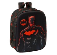 Safta Batman Mochila Guarderia 3D - Asa de Mano - Compartimento Principal con Cremallera - 22x27x10cm - Color Negro