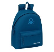 Safta Benetton Basics Marino Mochila - Bolsillo Frontal - Hombreras Acolchadas - Doble Tirador en Cremallera - Asa Superior de Transporte - 20.80L - 330x150x420mm - Color Azul Oscuro