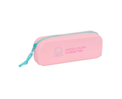Safta Benetton Dolce Portatodo - Cremallera - Silicona - 0.60L - 185x55x75mm - Color Rosa Pastel