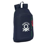 Safta Benetton Together Mini Mochila - Hombreras Ergonomicas - Bolsillo Frontal - Asa Superior - 8.5L - 220x100x390mm - Color Azul Marino