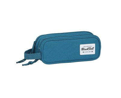 Safta Blackfit8 Egeo Portatodo - 2 Compartimentos con Cremalleras - Asa Lateral - 1L - 210x60x80mm - Color Azul