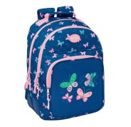 Safta Blackfit8 Mariposas Mochila con 2 Compartimentos - Antirozaduras - Adaptable a Carro - Portabotellas - Tirador Doble - Hombreras Ergonomicas - 20L - 320x150x420mm - Color Azul Marino