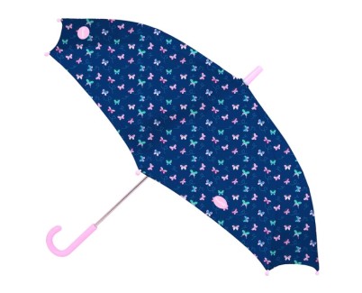 Safta Blackfit8 Mariposas Paraguas Automatico de 60cm - 8 Paneles - Asa Engomada - Punta de PVC - Poliester - Nervios de Acero de 10mm - Color Azul Marino