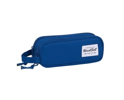 Safta Blackfit8 Oxford Portatodo - 2 Compartimentos con Cremalleras - Asa Lateral - 1L - 210x60x80mm - Color Azul Oscuro