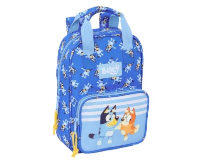 Safta Bluey Let\'S Play Mochila Infantil - Bolsillo Frontal - Hombreras Acolchadas - Asa Forrada - 4.5L - Material Resistente - 200x80x280mm - Color Azul