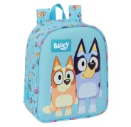 Safta Bluey Mochila Guarderia - Adaptable a Carro - Asa de Mano - 22x27x10cm - Color Azul Claro