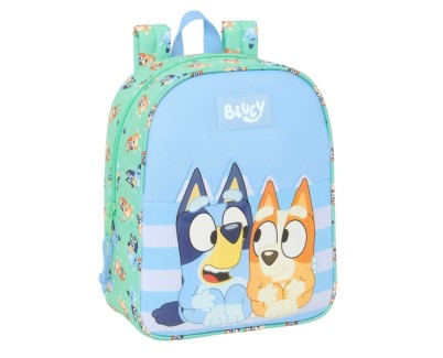 Safta Bluey Sisters Mochila Guarderia - Adaptable a Carro - Cremallera - Tarjeta de Identificacion - Asa de Mano Superior - 6L - 220x100x270mm - Color Azul