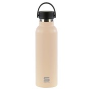 Safta Botella Termo de 600ml - Acero Inoxidable - Base de Silicona Antideslizante - Asa Superior - Color Beige