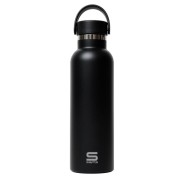 Safta Botella Termo de 600ml - Acero Inoxidable - Base de Silicona Antideslizante - Asa Superior - Color Negro