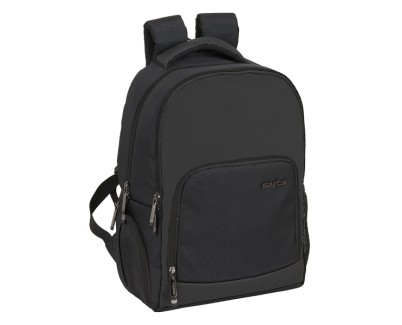 Safta Business Mochila para Portatil hasta 14.1\" - Interior Acolchado - Bolsillo para Tablet - Conector USB - Portabotellas - Bolsillo Frontal - Tirador Doble - 18.8L - 280x160x420mm - Color Negro