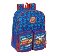 Safta Cars Mochila Infantil - Adaptable a Carro - Portabotellas - Hombreras Ergonomicas - Bolsillo Frontal - Asa de Mano Superior - 9L - 270x100x330mm - Color Azul