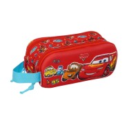 Safta Cars Portatodo 3D - 2 Compartimentos con Cremallera - Asa Lateral - Capacidad 1L - 21x8x6cm - Color Rojo