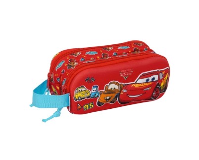 Safta Cars Portatodo 3D - 2 Compartimentos con Cremallera - Asa Lateral - Capacidad 1L - 21x8x6cm - Color Rojo