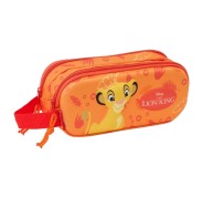 Safta El Rey Leon Estuche Portatodo 3D - 2 Compartimentos - Asa de Mano - 21x8x6cm - Color Naranja
