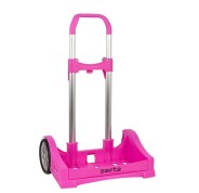 Safta Evolution Carro Portamochilas- Sujecion Universal - Ruedas de 14cm Antivibracion - Aluminio/PP - 40x85x28cm - Color Magenta
