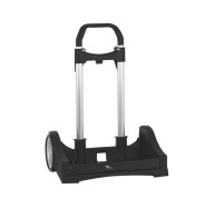 Safta Evolution Carro Portamochilas- Sujecion Universal - Ruedas de 14cm Antivibracion - Aluminio/PP - 40x85x28cm - Color Negro